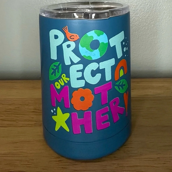 12 oz blue stainlesss‎ steel tumbler with lid - Picture 1 of 7